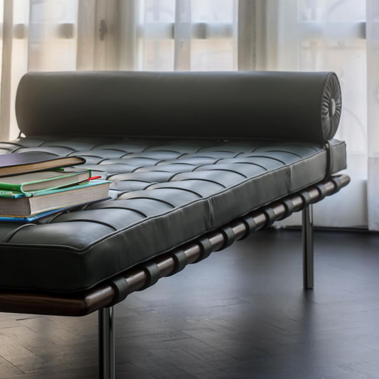 Timeless Elegance: The Barcelona Style Daybed in Black Leather