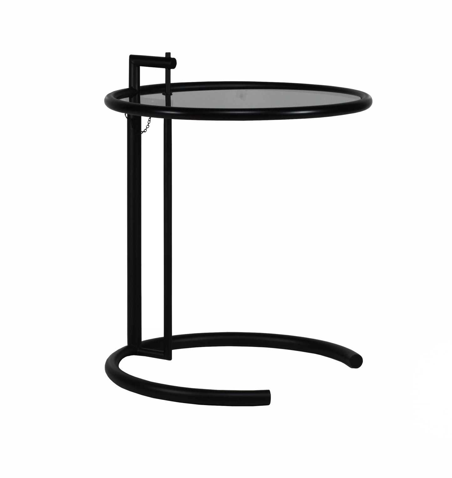 Adjustable table style | Black lacquered Transparent glass | Side