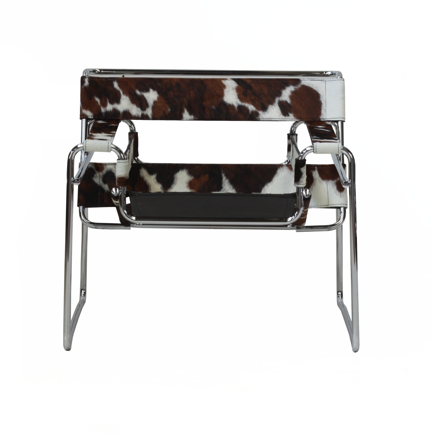 Chair wassily style | Leather with tricolor natural hair | Back