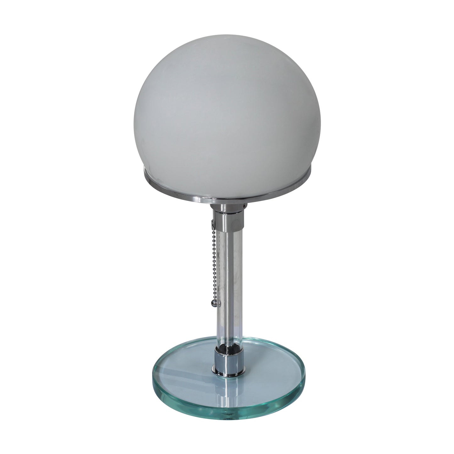 Wagenfeld style lamp with glass base