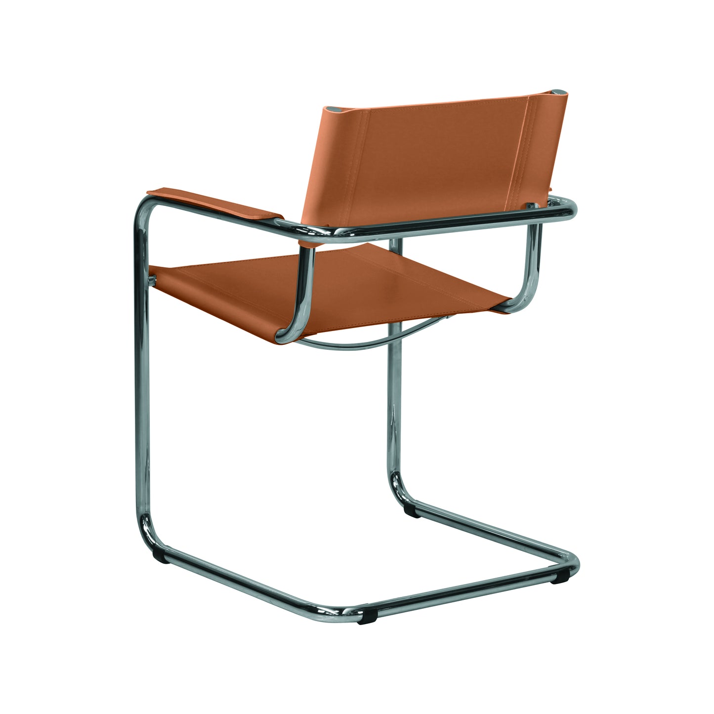 Mart Stam style armchair | Burgundy | Side