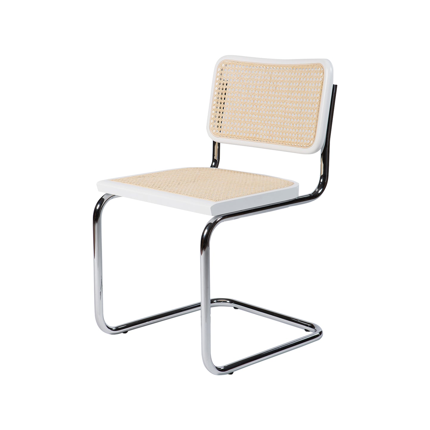 Chair cesca style |  White lacquered wood | Side 