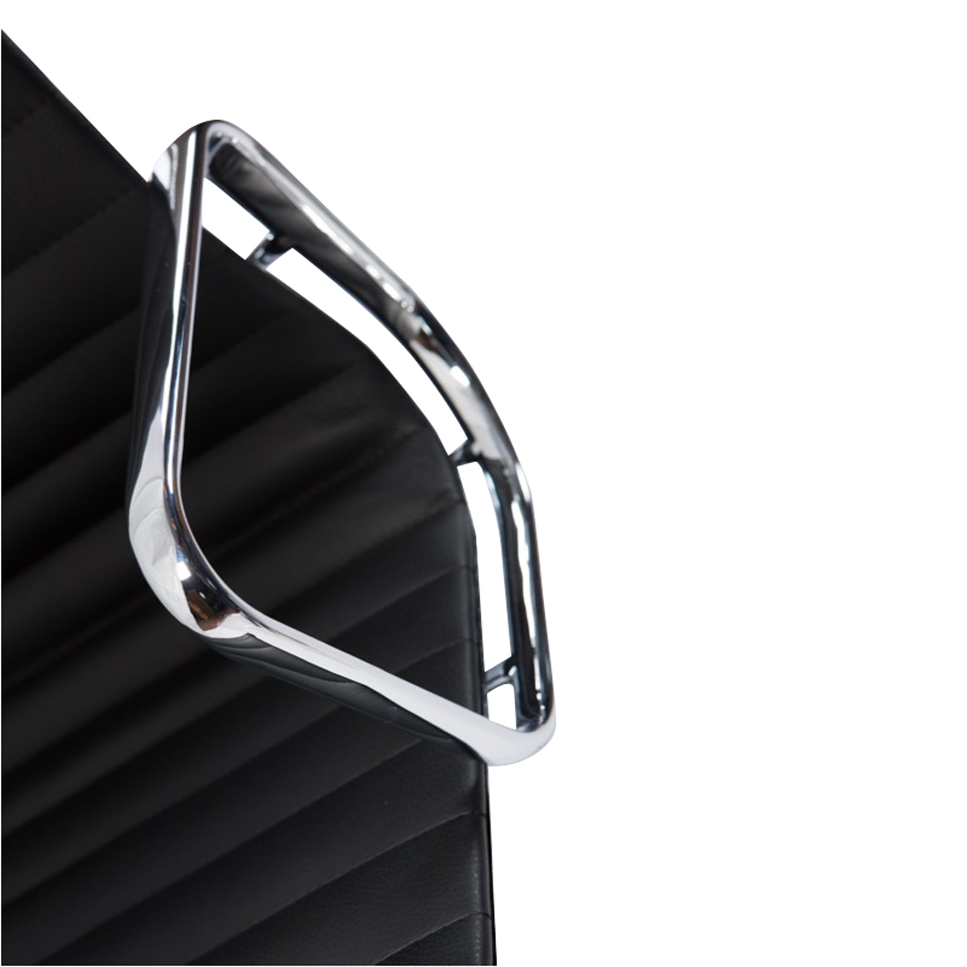 High-backrest chair aluminium style | Black Leather |  Detail