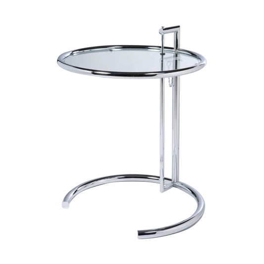 Adjustable table style | Chrome transparent glass | Side