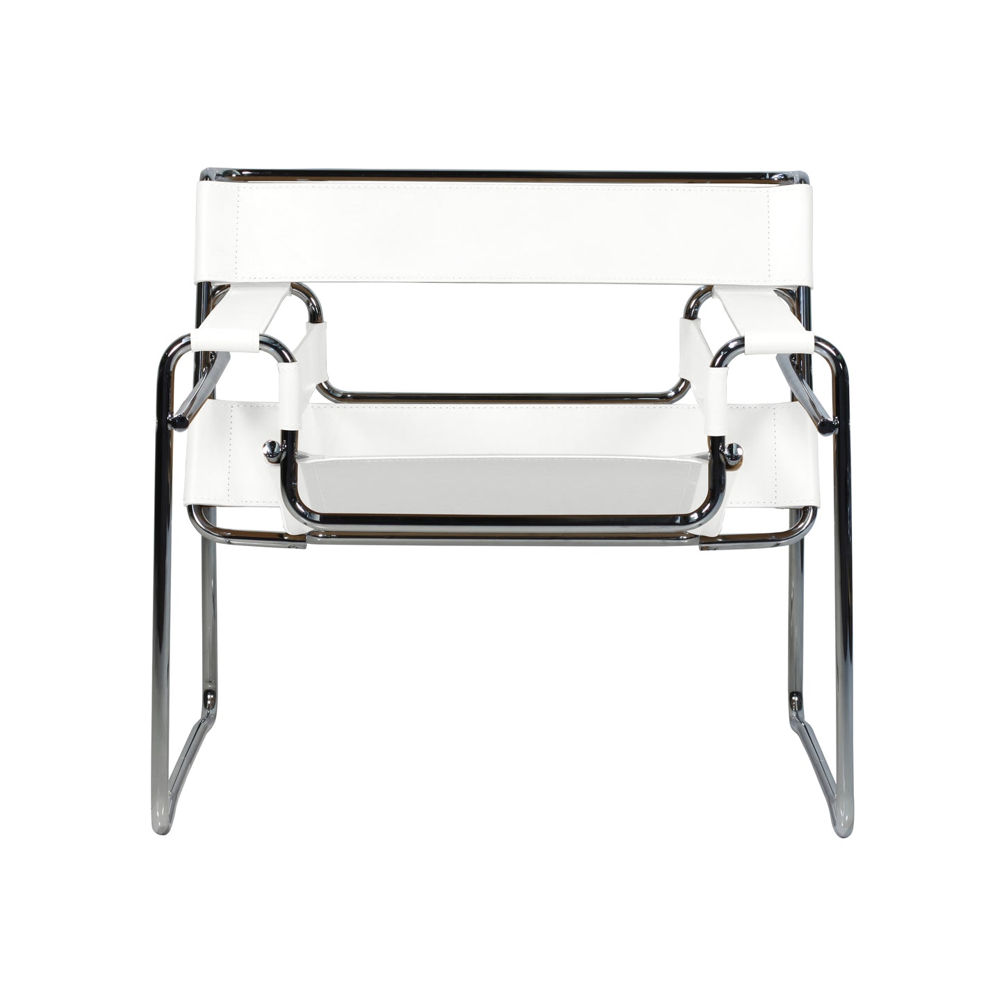  Chair wassily style | White  Leather | Front 