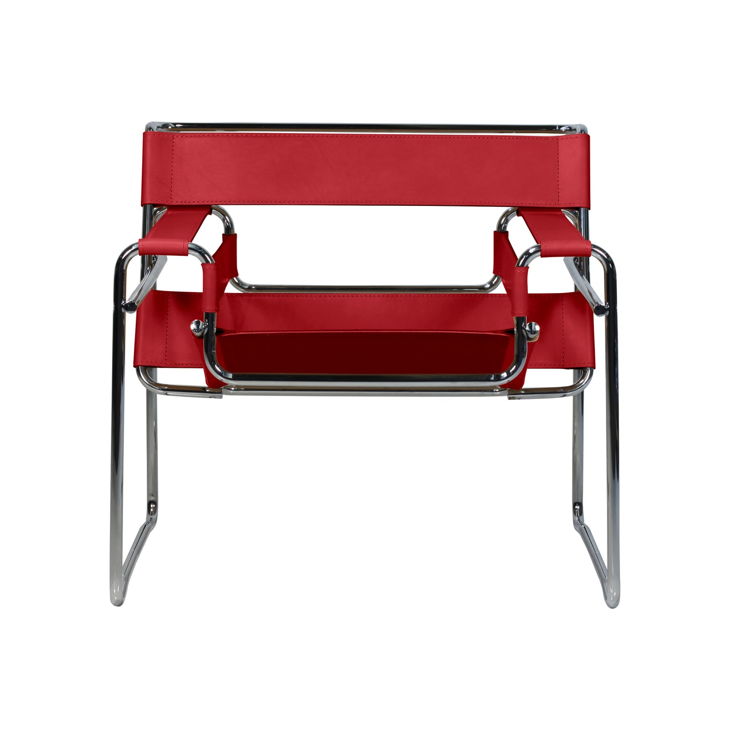 Chair wassily style | Red Leather | Front