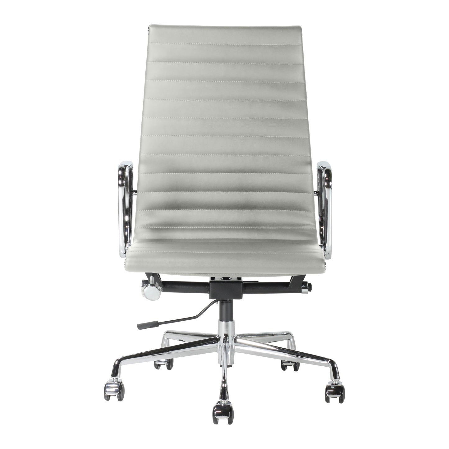 High-backrest chair aluminium style | Milk Leather | Front