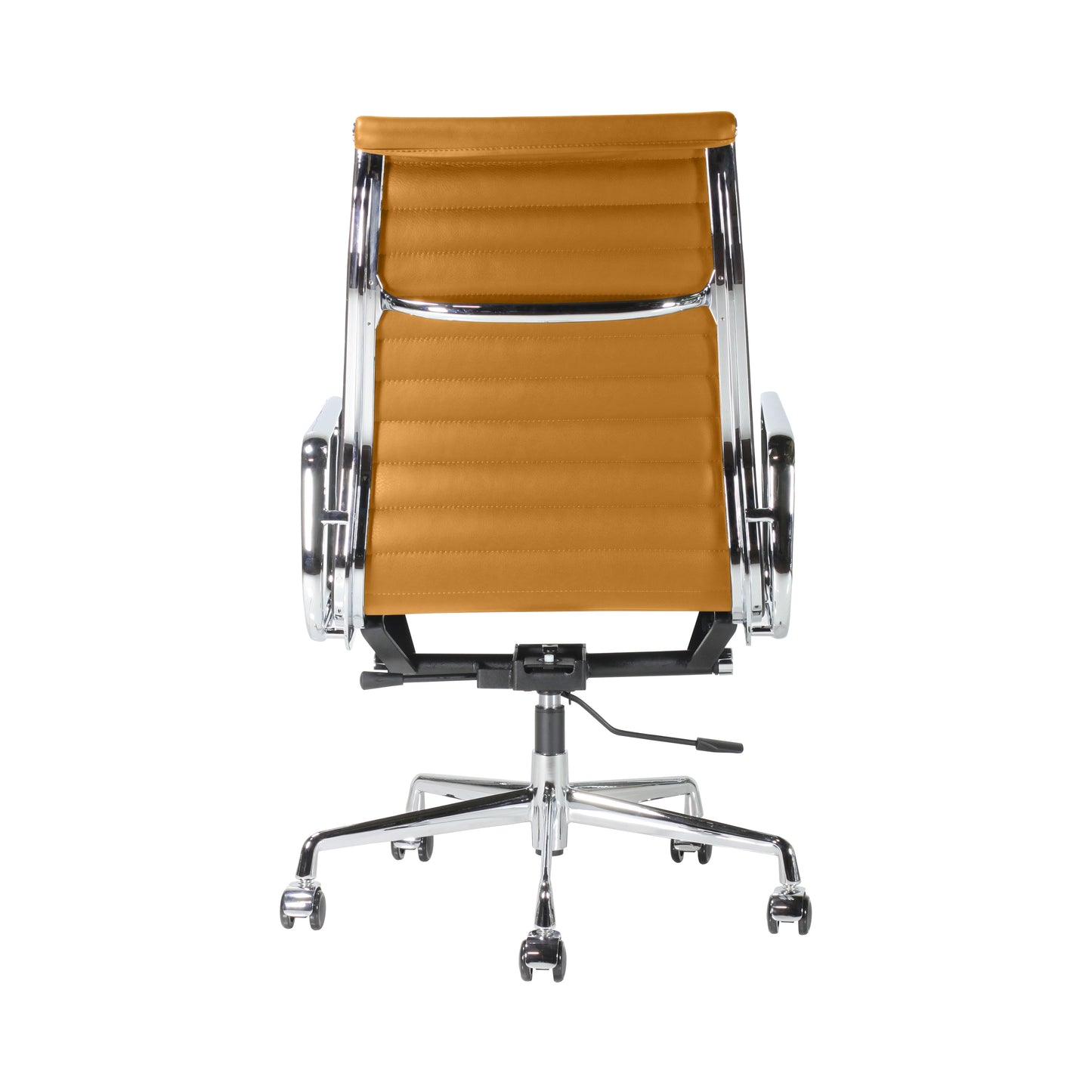 High-backrest chair aluminium style | Cognac Leather | Back