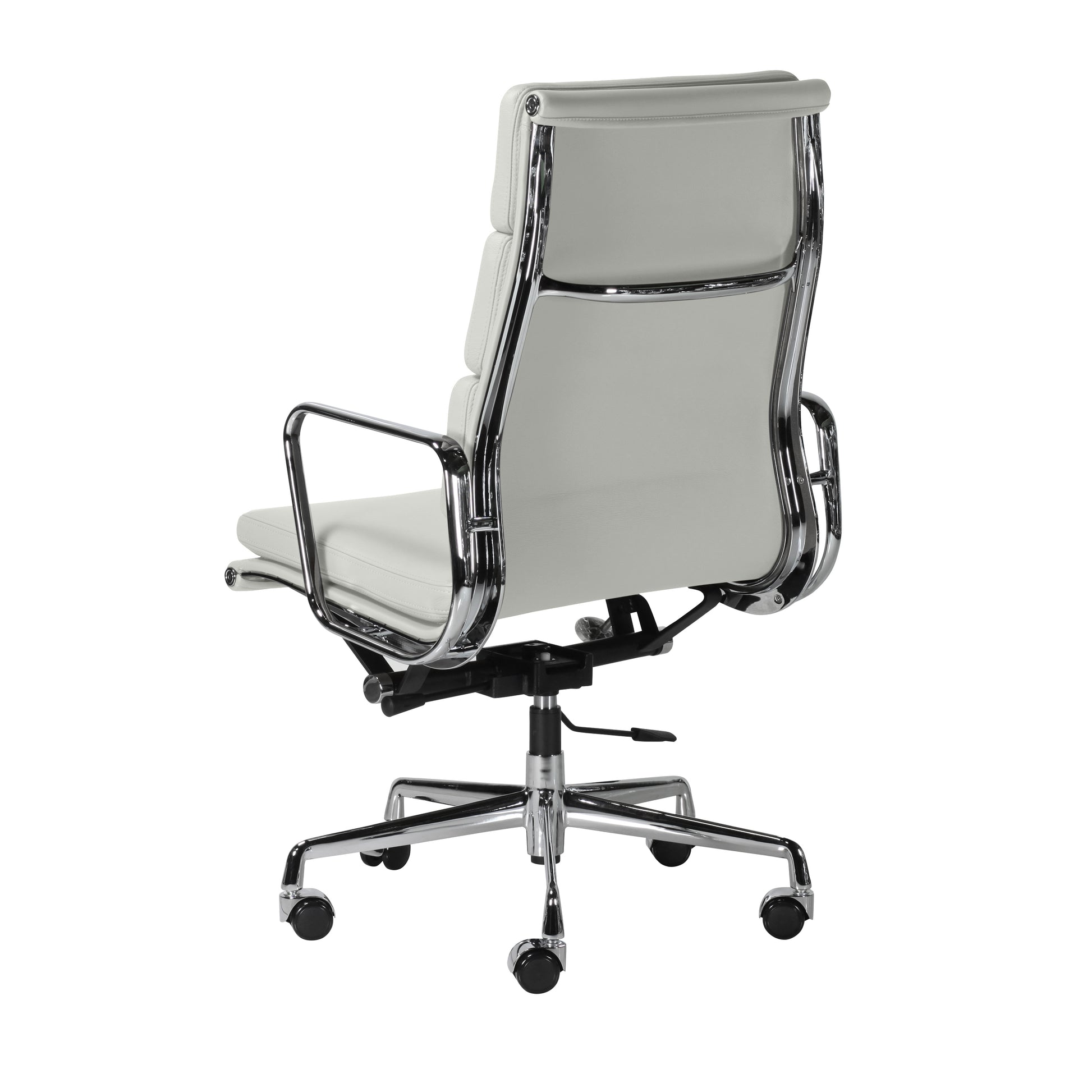 Soft pad chair aluminium style | Milk Leather | Back