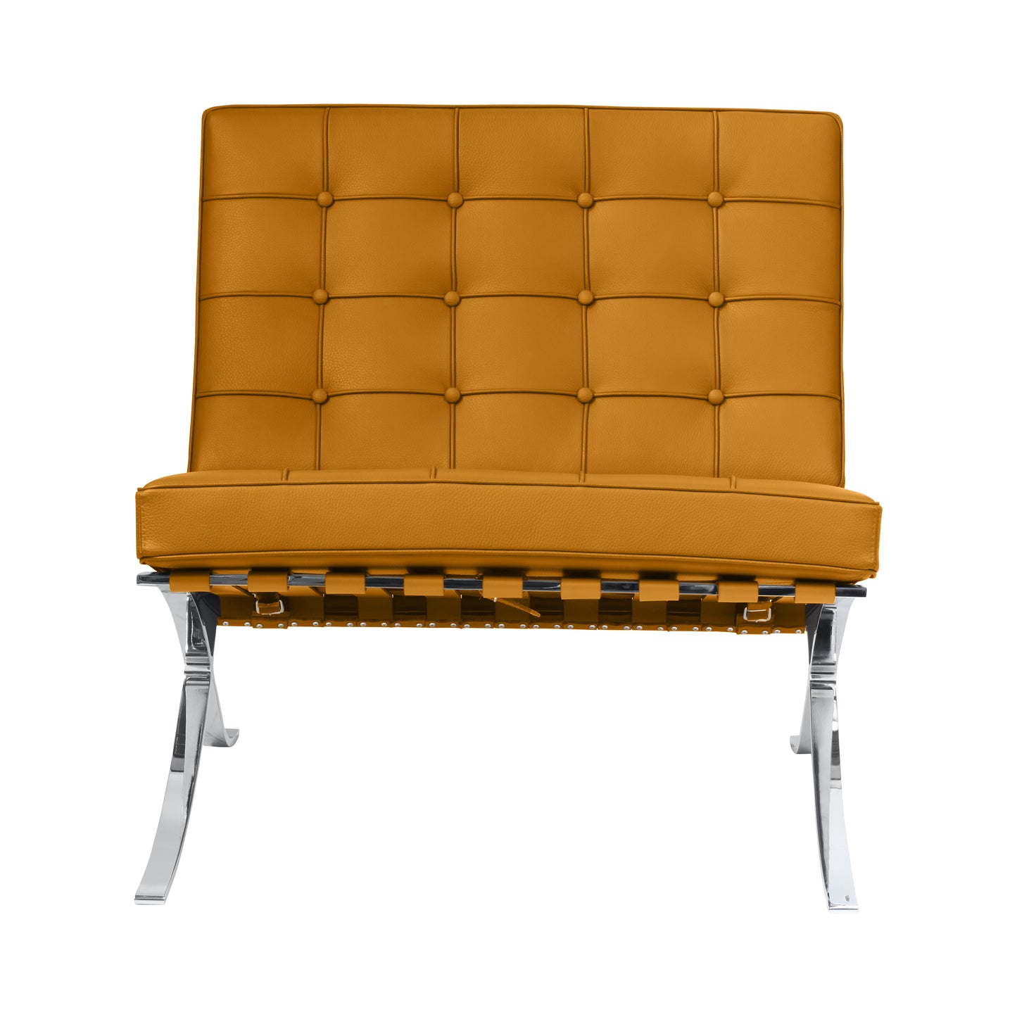 Chair barcelona style | Cognac Leather | Front