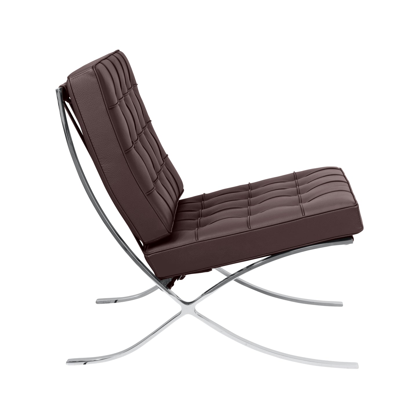 Chair barcelona style | Chocolate Leather | Side