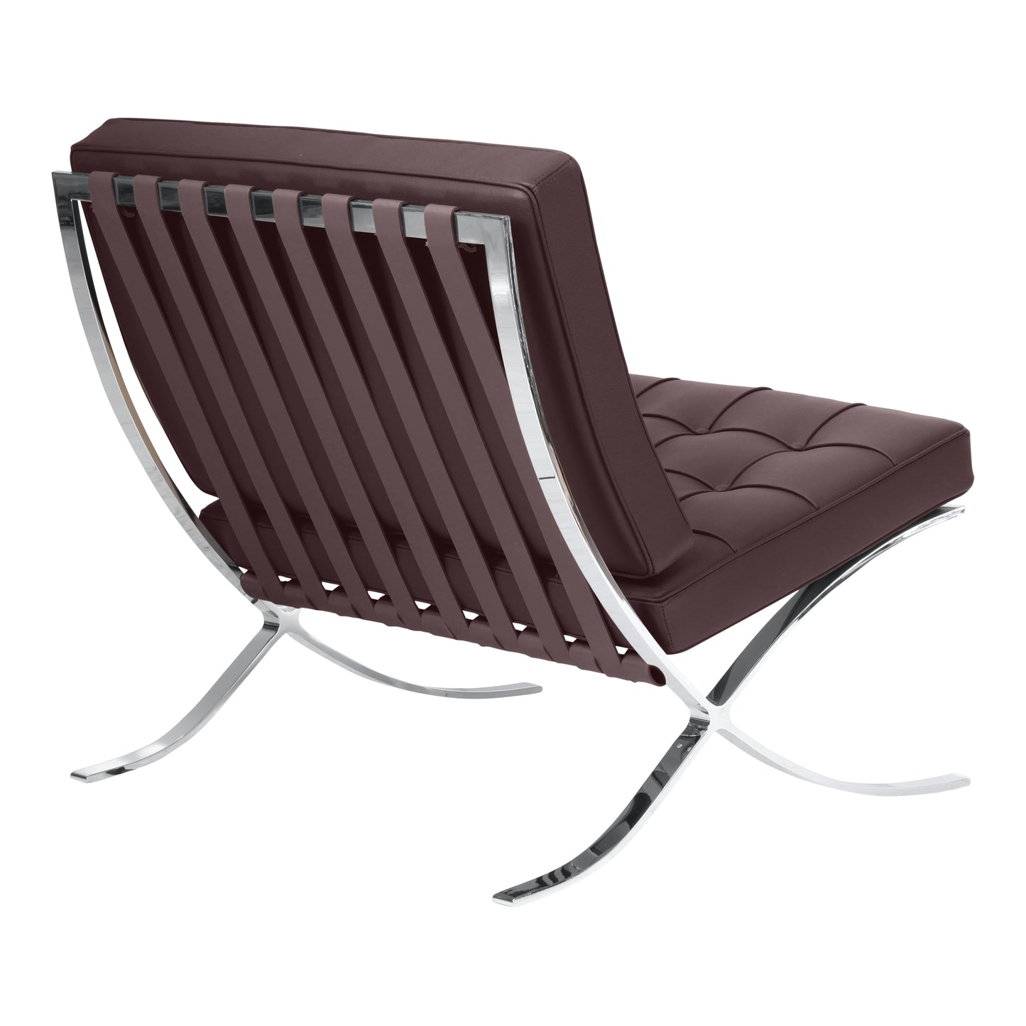 Chair barcelona style | Chocolate Leather | Side