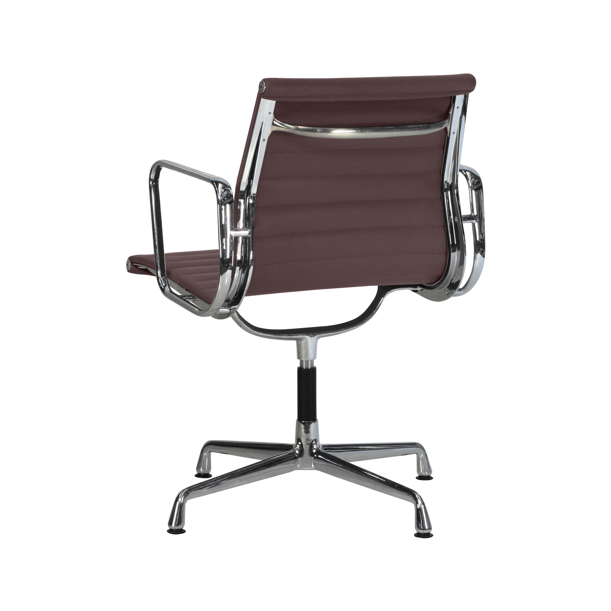 Chair without wheels aluminium style | Chocolate Leather | Back