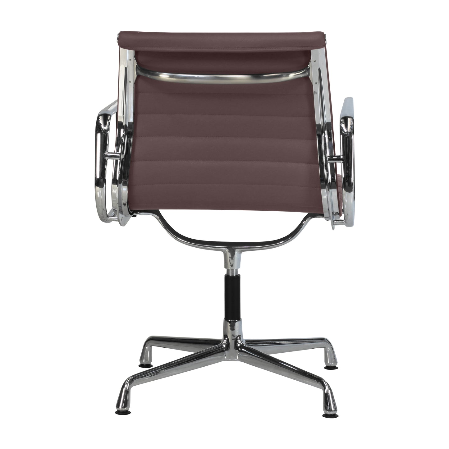 Chair without wheels aluminium style | Chocolate Leather | Back
