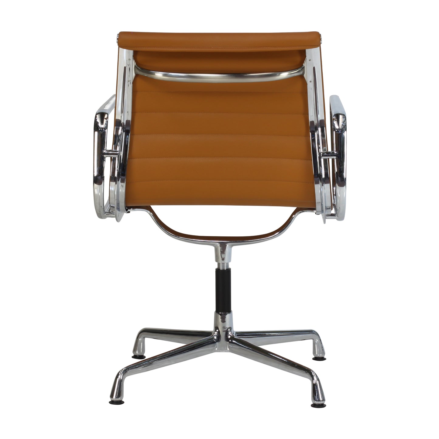 Chair without wheels aluminium style | Cognac Leather | Back