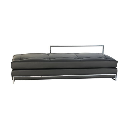 Daybed gray style | Black Leather | Front