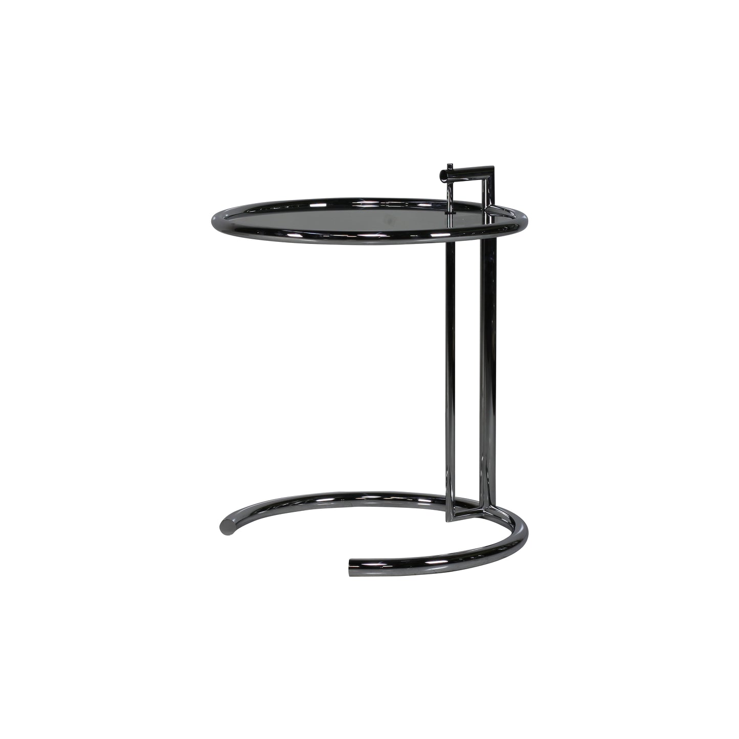 Adjustable table style | Black lacquered smoked glass | Side