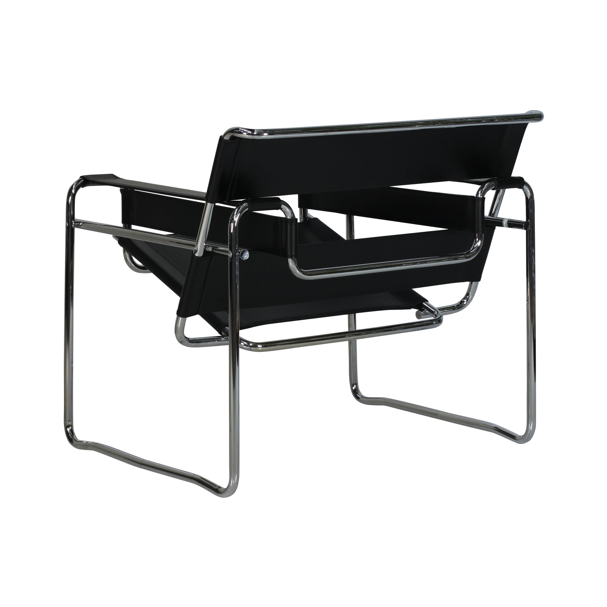 Chair wassily style |  Black  Leather  | Back