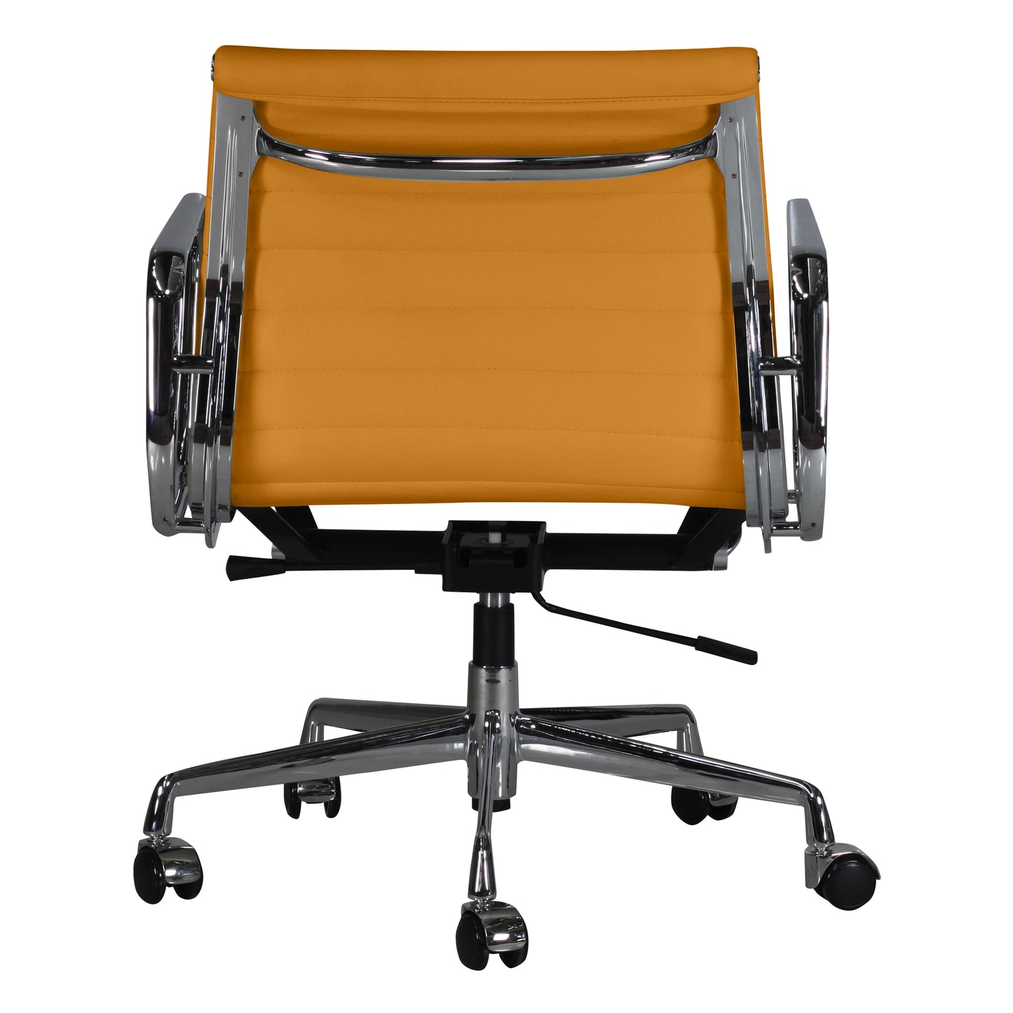 Low-backrest chair aluminium style | Cognac Leather | Back