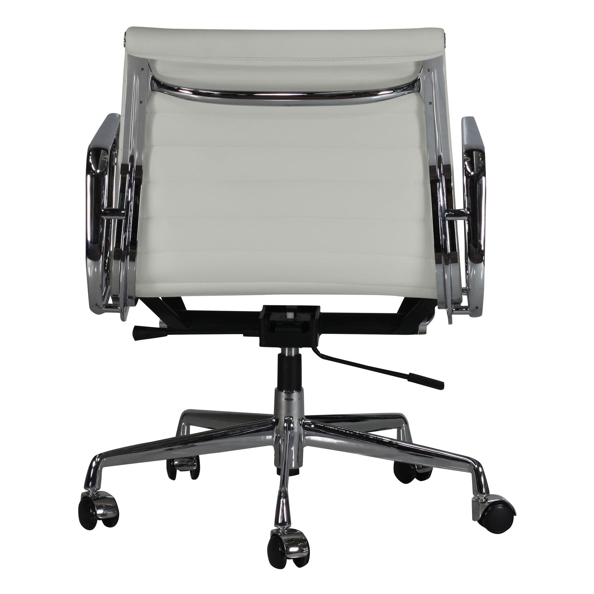 Low-backrest chair aluminium style | Milk Leather | Back