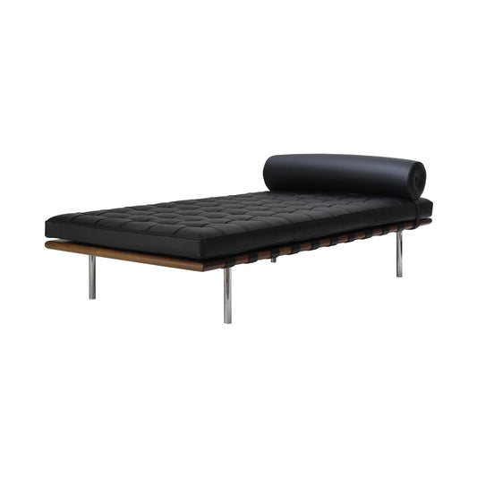Daybed barcelona style | Black Leather | Front 