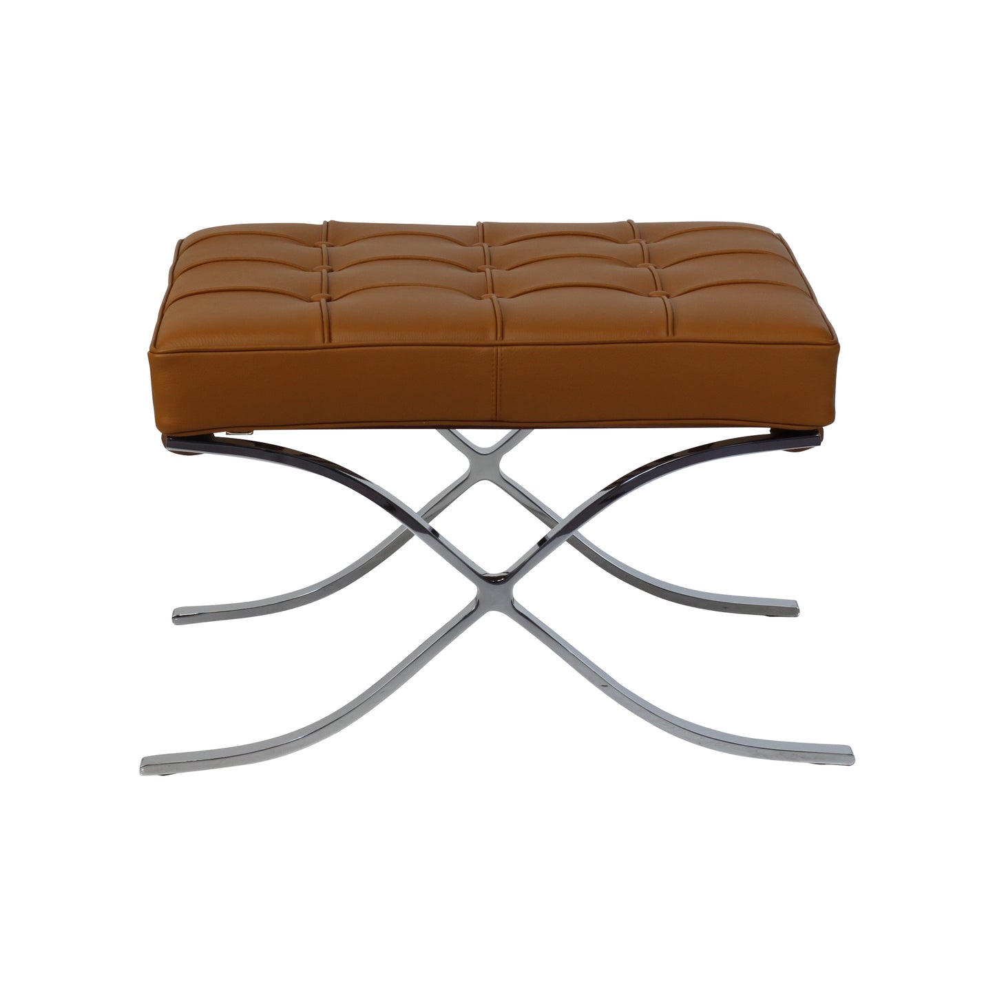 Ottoman barcelona style | Cognac Leather | Front