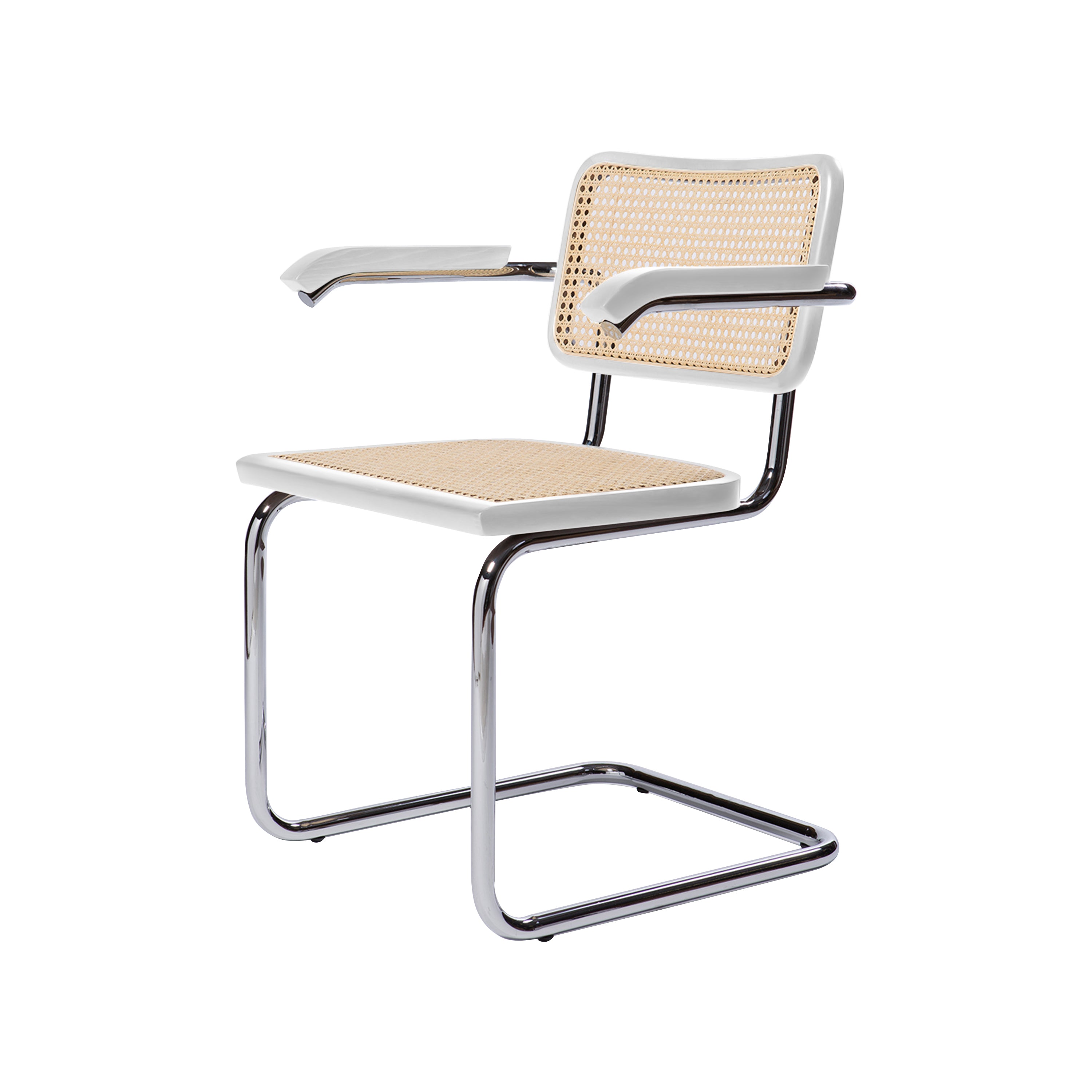 Iconic Cesca Style Armchair rattan steel and wood Living Moderno